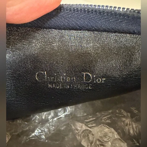 Dior Vintage Canvas Logo and Blue Leather Bag EUC Including 2 Pouches - Picture 4 of 15